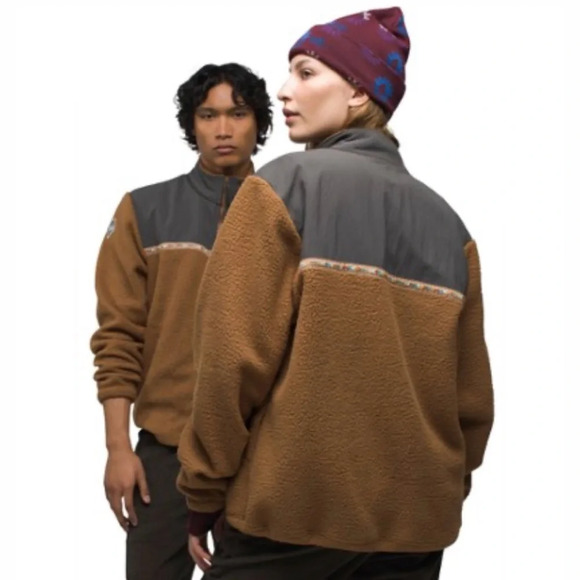 NWT Prana Hurricane Full Zip Fleece Jacket Sepia Brown - Picture 3 of 10